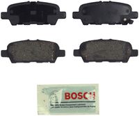 Bosch BE905 Blue Disc Brake Pad Set for Infiniti (EX, FX, G, JX, M, Mh, Q, QX); Nissan: Z, Altima, Juke, Leaf, Maxima, Murano, Pathfinder, Quest, Rogue, Sentra, X-Trail; Renault; Suzuki, Rear