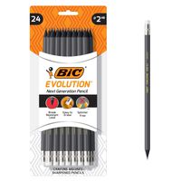 BIC Evolution Cased Pencil, #2 Lead, Gray Barrel, 24-Count