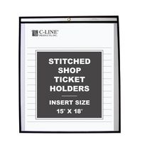 C-Line Shop Ticket Holders, Both Sides Clear, 15 x 18 Inches, Stitched, Black Trim, 25-Count Box (46158)