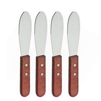 Adorox Wide Stainless Steel Spreader Kitchen Knives for Sandwiches Butter Cheese (Set of 4)