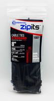 Cambridge Zipits Multi Purpose Cable Ties Zip Ties 8 Inch 75 Lb 100 Pieces Standard Duty UV Black