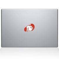 The Decal Guru Hedgehog Love Decal Vinyl Sticker, 13" MacBook Air, Orange (2319-MAC-13A-P)