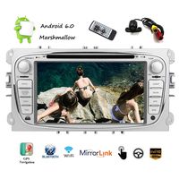 New Designed for Ford Car DVD Player with Android 6.0 System 2 Din Car Stereo Auto Radio Receiver 1080P Clear Video Multi Player with 1G RAM 16G ROM Support WiFi/BT/AF/FM Radio Free Backup Camera