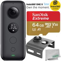 Insta360 ONE X Action Camera with SanDisk Extreme 64GB microSDXC Memory Card Bundle + Action Camera Adapter Connector for DJI Mavic 2 PRO/Mavic 2 Zoom
