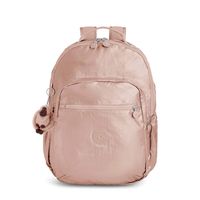Kipling Seoul Go Large Metallic 15" Laptop Backpack Rose Gold Metallic
