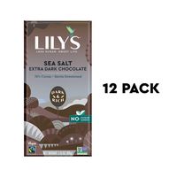 Sea Salt Dark Chocolate Bar by Lily's Sweets | Stevia Sweetened, No Added Sugar, Low-Carb, Keto Friendly | 70% Cacao | Fair Trade, Gluten-Free & Non-GMO | 3 ounce, 12-Pack