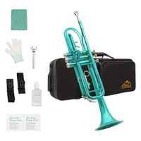 Eastrock Trumpet Brass Standard Bb Trumpet Set,Student Beginner with Hard Case, Gloves, 7C Mouthpiece, and Valve Oil (Sea Blue)