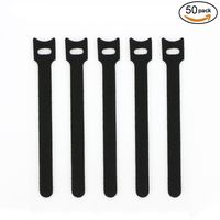 Spofit 50Pcs Cable Straps Hook Loop Self Gripping Reusable Cable Ties (6 Inch, Black)