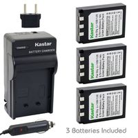 Kastar Battery (3-Pack) and Charger Kit for Olympus LI-10B LI-12B and Olympus Stylus 300,400,500,600,800,C-50,60,70,470,760,770,5000 Camera