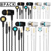 A9 Headphones Earphones Earbuds Earphones, Noise Islating, High Definition, Stereo for Samsung, iPhone,iPad, iPod and Mp3 Players (Mixed Color 4 Pairs) (Mixed Color 8 Pairs)