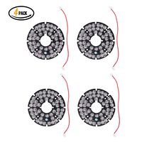 48 LED 850nm IR Infrared Illuminator Board 90 Degree Round Plate IR Illuminator Board Bulb for CCTV Security Camera（4Packs）