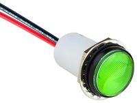 PML50GFVW - LED Panel Mount Indicator, Low Profile, LED FlexVolt, Green, 28 VDC, 17.5 mm, 20 mA