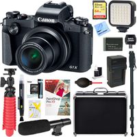 Canon PowerShot G1 X Mark III 24.2MP 3X Zoom Lens Digital Camera (Black) + 64GB Memory & Microphone Accessory Bundle
