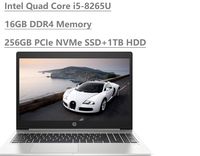 2019 HP Probook 450 G6 15.6" HD Business Laptop (Intel Quad-Core i5-8265U, 16GB DDR4 RAM, 256GB PCIe NVMe M.2 SSD + 1TB HDD, UHD 620) Backlit, USB Type-C, RJ45, HDMI, Windows 10 Pro Professional