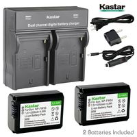 Kastar Dual Smart Fast Charger & 2 x Battery for Sony NP-FW50, Alpha 7, a7, 7R, a7R, Alpha a3000, a5000, a6000, NEX-3, NEX-5, NEX-6, NEX-7, NEX-C3, NEX-F3, SLT-A33, SLT-A35, SLT-A37, SLT-A55, DSC-RX10