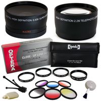 Sony DSLR Digital Camera Filter Kit Accessory Pack Set for Alpha and Cybershot Series + 0.43x Fisheye AF Lens + 2.2X Telephoto + 4 Piece Close Up Macro Lenses + Vivitar 6 Piece Filter Set + More