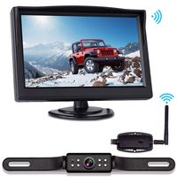 VISKOO, Digital Wireless Backup Camera and 5 inch Monitor Kit for Truck/Car/RV/Tailor Very Strong Digital Signal Transmitter IP68 Super Night Vision Rear View Camera