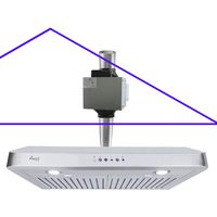 Awoco RH-SP06 Super Quiet Split Series 6" High 1mm Thick Stainless Steel Under Cabinet 4 Speeds 800CFM Range Hood with 2 LED Lights, 6" Round Top Vent - 36" Width HOOD + BLOWER