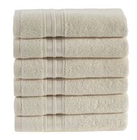 Hammam Linen Premium Organic Turkish Cotton Hand Towels 6-Pack, 16"x28", Sea Salt, Luxury Hotel & Spa - Alanya Collections