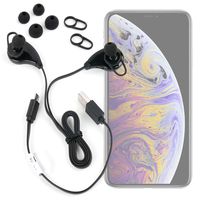DURAGADGET Wireless Black Earphones w/Mic & Adjustable Ear-Buds - Compatible with Apple iPhone Xs Max | XS | XR | X | 8 | 8 Plus | 7 | 7 Plus | 6S | 6S Plus | 6 | 6 Plus | SE | 5S & 5 Smartphones