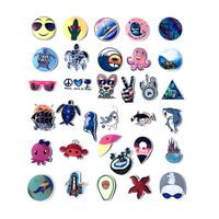 MSOLE 33PCS Cute Waterproof Big Art Stickers for Water Bottles Laptop HydroFlasks Aesthetic Trendy Decal for Mac Computer Luggage Guitar for Boys Teen Girls