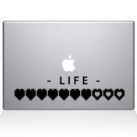 The Decal Guru Life Heart Meter MacBook Decal Vinyl Sticker - 13" MacBook Pro (2015 & Older) - Black (1227-MAC-13P-BLA)
