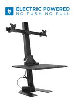 Mount-It! Electric Standing Desk Converter, Motorized Sit Stand Desk with Dual Monitor Mount and iPhone/Tablet Slot, Ergonomic Height Adjustable Workstation, Black (MI-7952)