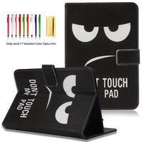 LittleMax 7 Inch Universal Tablet iPad Andriod Case, Colorful Cards Slots Folio Flip Kickstand Case Protective Magnetic Closure Cover for All 7 Inch Tablets -4 Don't Touch