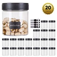 8oz Plastic Jars With Lids, Accguan Airtight Container for Food Storage, Clear Plastic Jars Ideal For Dry Food, Peanut Butter, Honey and Jam Storage, Set of 20