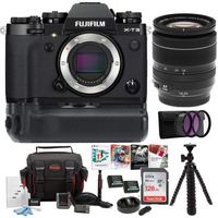 Fujifilm X-T3 Mirrorless Digital Camera w/XF18-55 Lens (Black) & Vertical battery Grip Accessory Bundle