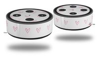 Skin Wrap Decal Set 2 Pack for Amazon Echo Dot 2 - Hearts Pink (2nd Generation ONLY - Echo NOT Included)