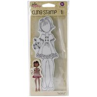 Prima Marketing Julie Nutting Mixed Media Cling Rubber Stamps -Kiera, 2.25-Inch by 7.5-Inch
