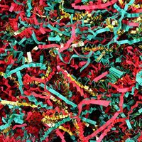 Christmas Crinkle Cut Paper Metallic Mix - 1/2 Lb Red, Gold & Green Gift Basket Filling