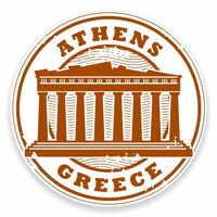 2 x 10cm/100mm Greece Athens Vinyl Sticker Decal Laptop Car Travel Luggage Label Tag #9551