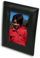 Dacasso Black Leather Picture Frame, 4 by 6-Inch