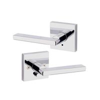 Kwikset 91550-002 Halifax Slim Square Privacy Bed/Bath Lever in Polished Chrome