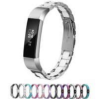 Greeninsync Compatible with Fit Bit Alta Bands Metal, Replacement for Fit Bit Alta HR Stainless Steel Bands Adjustable Accessory Wristband Small Large W/Silicone Cover for Alta Bracelet Women-White