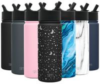 Simple Modern 18 oz Summit Water Bottle with Straw Lid - Gifts for Hydro Vacuum Insulated Tumbler Flask Double Wall Liter - 18/8 Stainless Steel Engraved: Lunar