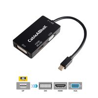 CablleAnker 3-in-1 Mini DisplayPort Adapter, 1080p Mini DP/Thunderbolt to HDMI/VGA/DVI Splitter for Your Monitor（black）