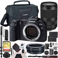 Canon EOS RP Mirrorless Camera with RF 24-240mm Lens F/4-6.3 is USM Lens Kit Bundle with Lens Mount Adapter, 64GB Memory Card, Shoulder Bag, Battery and Charger Kit, Monopod and Cleaning Kit