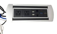 Pwr Plug Connectivity Box Power Hub Module Conference Table in-Desk Media Center USB HDMI Grommet UL Listed (Black)