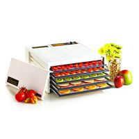 Excalibur 3500W 5 Tray Black Door Dehydrator, Medium, White