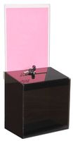Displays2go Smoked Color Acrylic Collection Box with A Removable 9 x 11 Inches Header, Locking Lid and Mounting Holes, Sets of 2 (CB8511SMK)