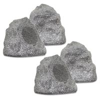 Theater Solutions 4R4G New Wired Outdoor Garden Waterproof Granite Rock Patio Speakers (set of 4)