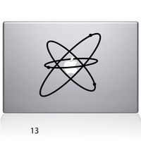 The Decal Guru 1651-MAC-15P-BLA Atom Vinyl Sticker, 15" MacBook Pro (2015 & Older), Black