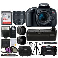 Canon EOS Rebel T7i DSLR Camera + EF-S 18-55mm f/4-5.6 is STM Lens + 32GB Memory Card + 58mm 2X Telephoto & Wide Angle Lens + DC59 Gadget Bag + Quality Tripod + Wireless Remote + Filter Kit + More