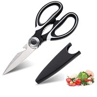 Emoly Kitchen Shears with Blade Cover, Stainless Steel Scissors for Herbs, Chicken, Meat & Vegetables, Black