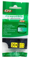LM Tapes - Premium LM43618 1/4" Black on Yellow Compatible Label Maker Tape, Replaces Dymo 43618 D1 Label Tape 6mm
