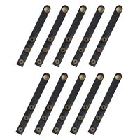 ProCase Cable Ties, Adjustable Leather Cable Straps Wrapper Reusable USB Cord Organizer Fastener Earphone Winder -10 Pieces, Black