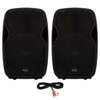 Acoustic Audio AA15BT Powered 2000 Watts 15" Bluetooth Speaker Pair 2 Way USB MP3 Players